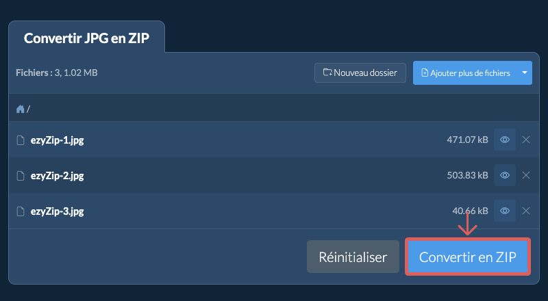 Convertir en ZIP Convertir en ZIP