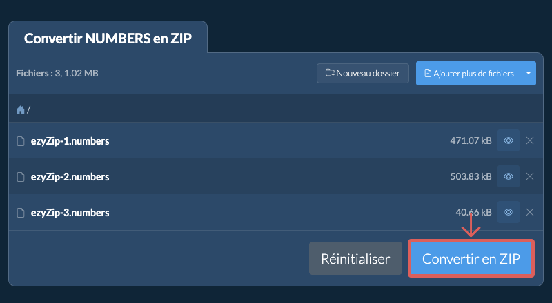 Convertir en ZIP