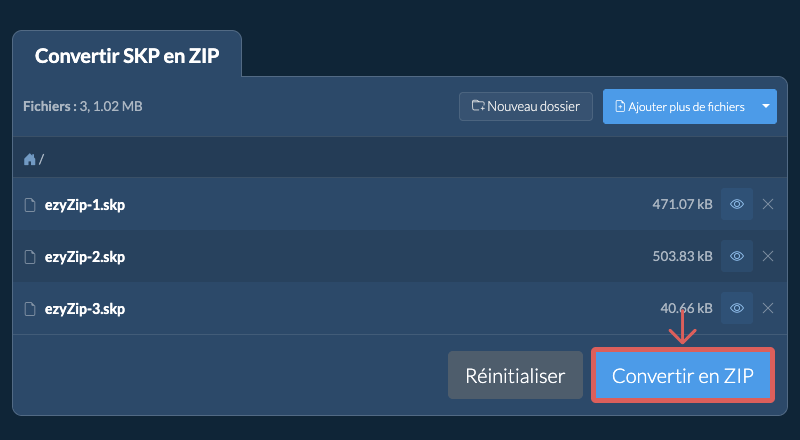 Convertir en ZIP