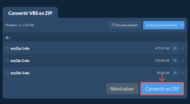 Convertir en ZIP