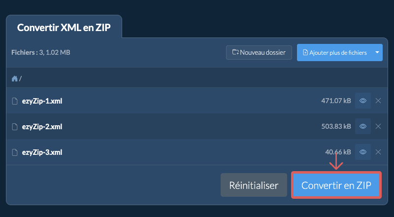 Convertir en ZIP Convertir en ZIP