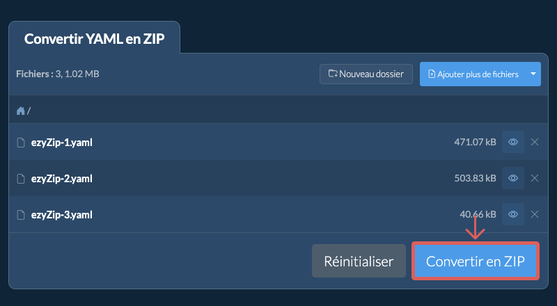 Convertir en ZIP Convertir en ZIP