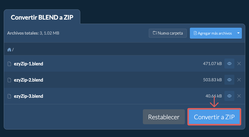 Convertir a ZIP Convertir a ZIP