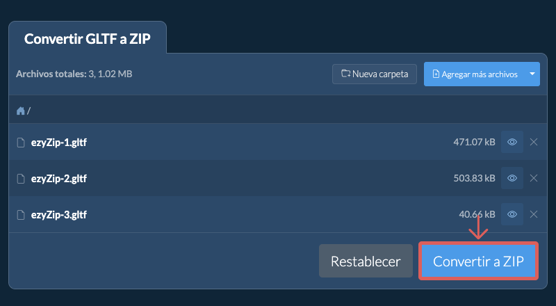 Convertir a ZIP