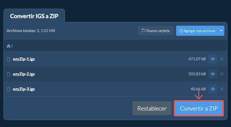 Convertir a ZIP