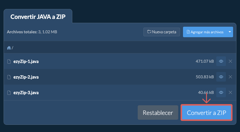 Convertir a ZIP