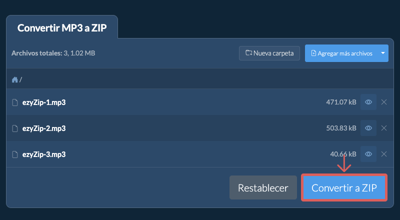 Convertir a ZIP