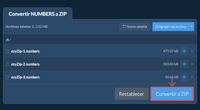 Convertir a ZIP