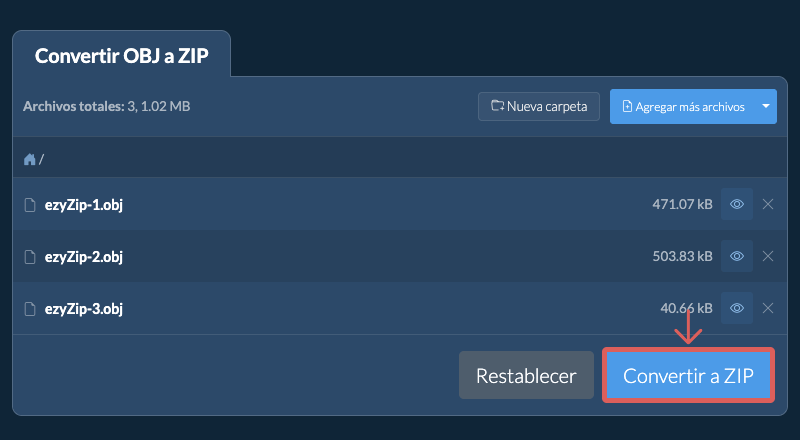 Convertir a ZIP