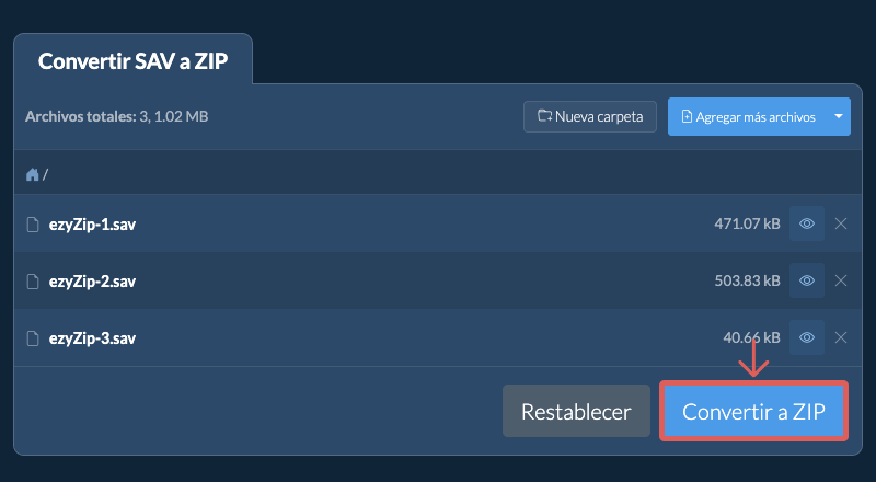 Convertir a ZIP