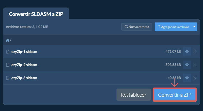 Convertir a ZIP Convertir a ZIP