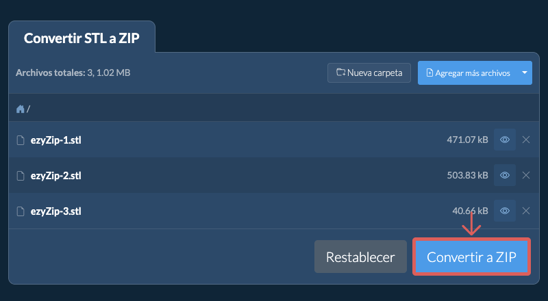 Convertir a ZIP