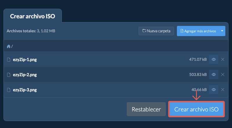 2. Crear archivo ISO