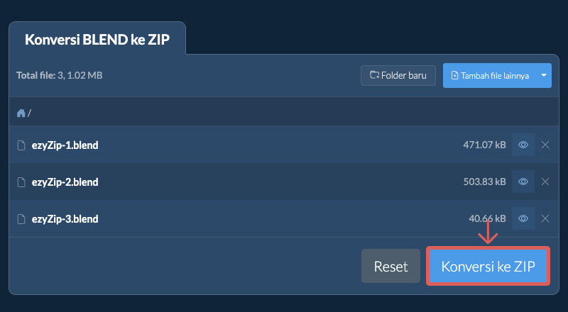 Konversi ke ZIP