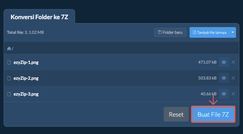 Mulai konversi folder Mulai konversi folder
