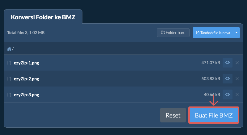 Mulai konversi folder