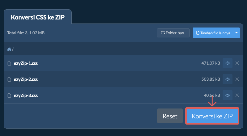 Konversi ke ZIP