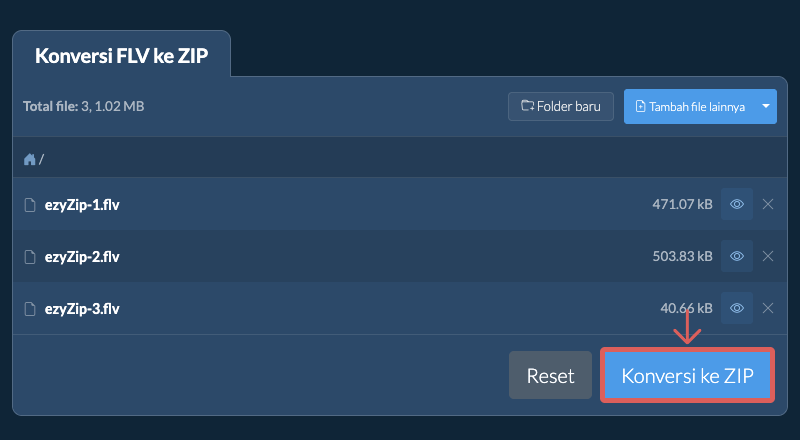 Konversi ke ZIP
