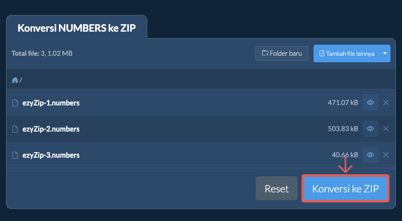 Konversi ke ZIP