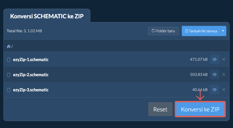 Konversi ke ZIP