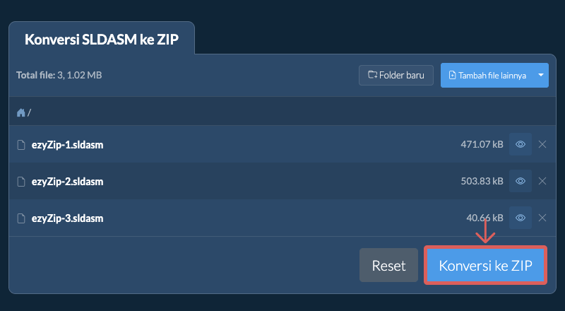 Konversi ke ZIP Konversi ke ZIP
