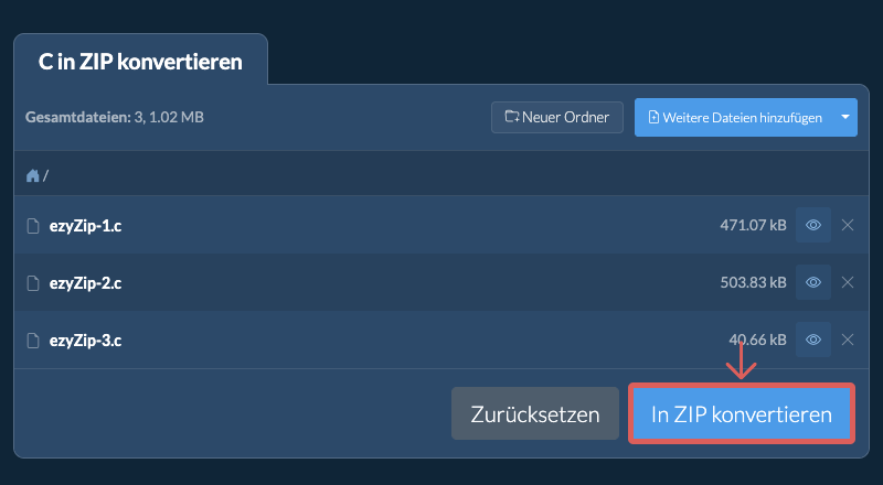In ZIP konvertieren In ZIP konvertieren