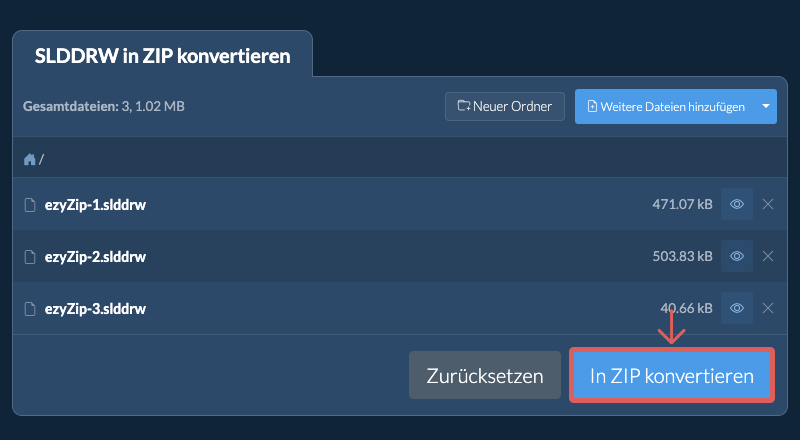 In ZIP konvertieren In ZIP konvertieren