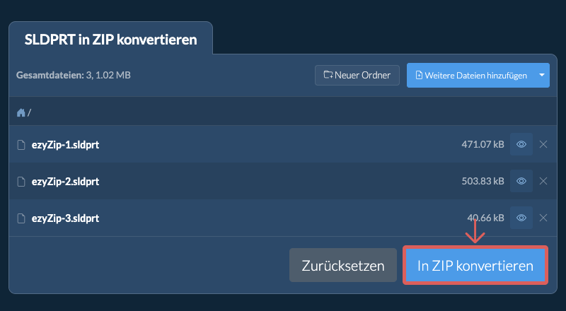 In ZIP konvertieren In ZIP konvertieren