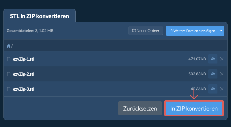 In ZIP konvertieren