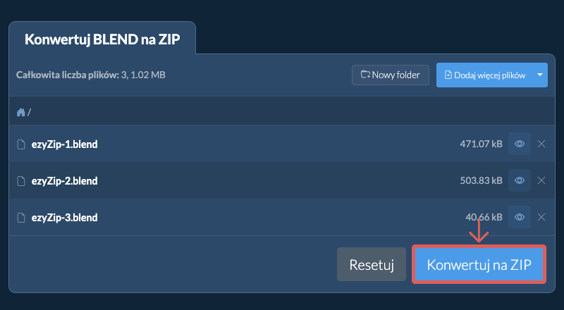 Konwertuj na ZIP Konwertuj na ZIP