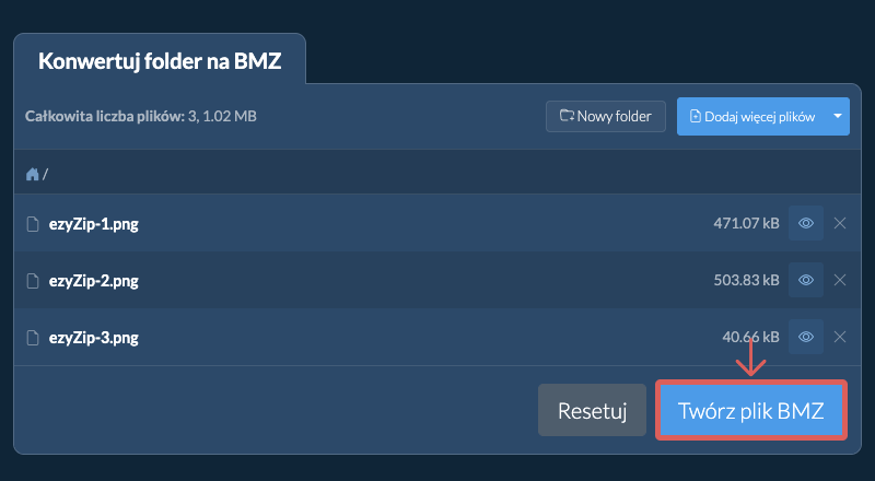 Rozpocznij konwersję folderu