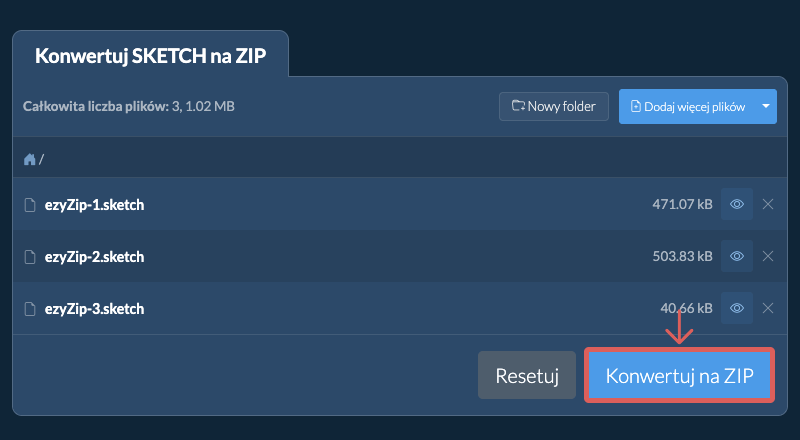 Konwertuj na ZIP Konwertuj na ZIP