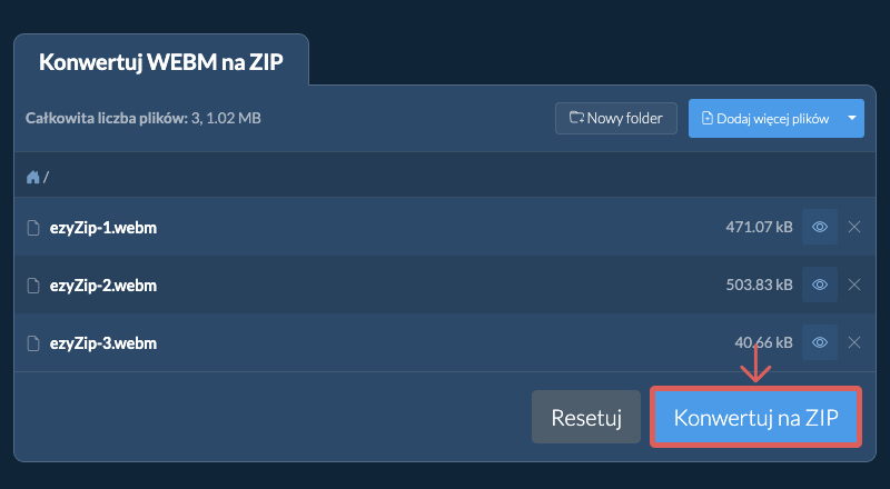 Konwertuj na ZIP Konwertuj na ZIP
