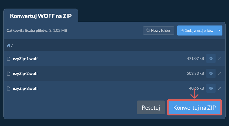 Konwertuj na ZIP Konwertuj na ZIP