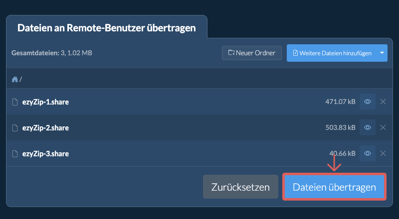 Übertragungslink kopieren Übertragungslink kopieren