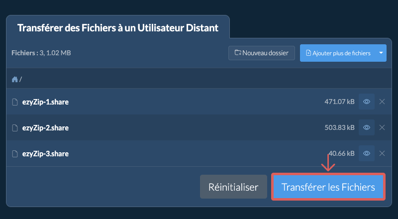 Copier le lien de transfert