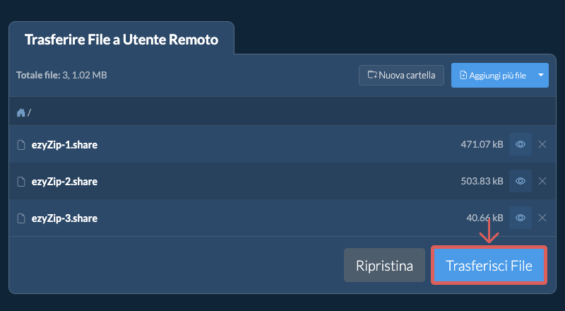 Copia link di trasferimento