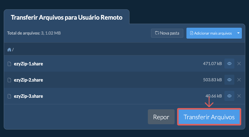 Copiar link de transferência