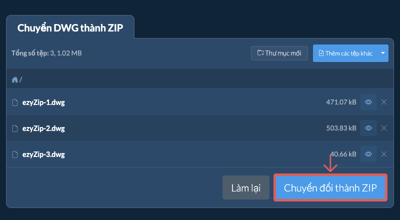 Chuyển đổi thành ZIP Chuyển đổi thành ZIP