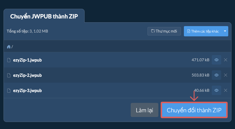 Chuyển đổi thành ZIP