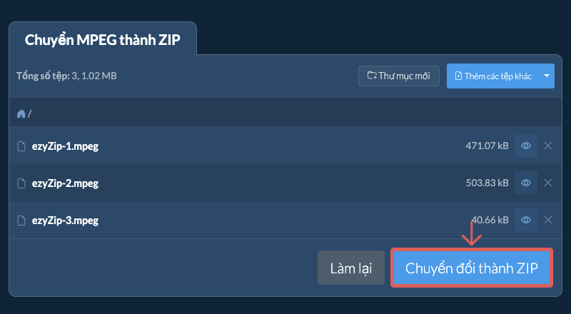 Chuyển đổi thành ZIP Chuyển đổi thành ZIP