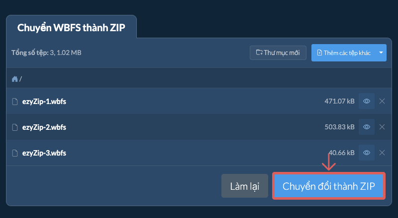 Chuyển đổi thành ZIP
