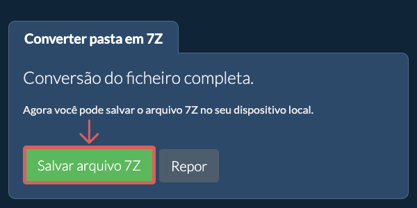 Salvar pasta convertida