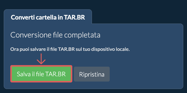 Salva cartella convertita Salva cartella convertita