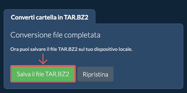 Salva cartella convertita Salva cartella convertita