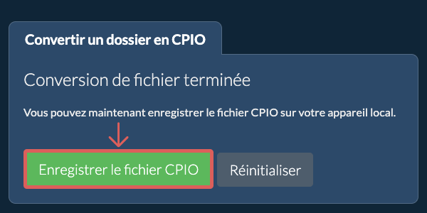 Enregistrer le dossier converti Enregistrer le dossier converti