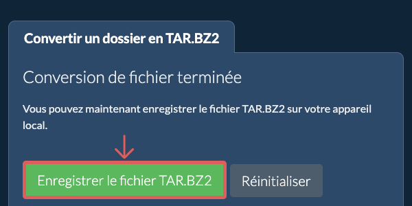 Enregistrer le dossier converti Enregistrer le dossier converti