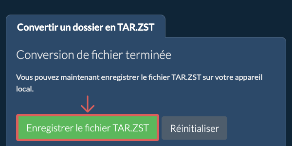 Enregistrer le dossier converti Enregistrer le dossier converti
