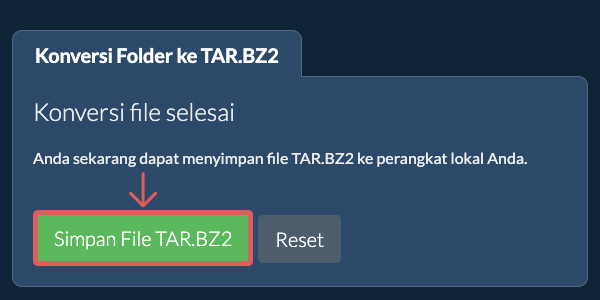 Simpan folder yang telah dikonversi Simpan folder yang telah dikonversi