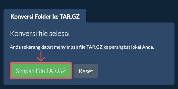Simpan folder yang telah dikonversi Simpan folder yang telah dikonversi